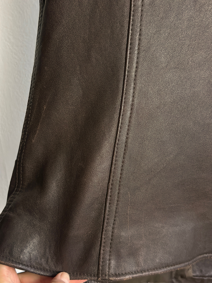 Chaqueta de cuero café 5