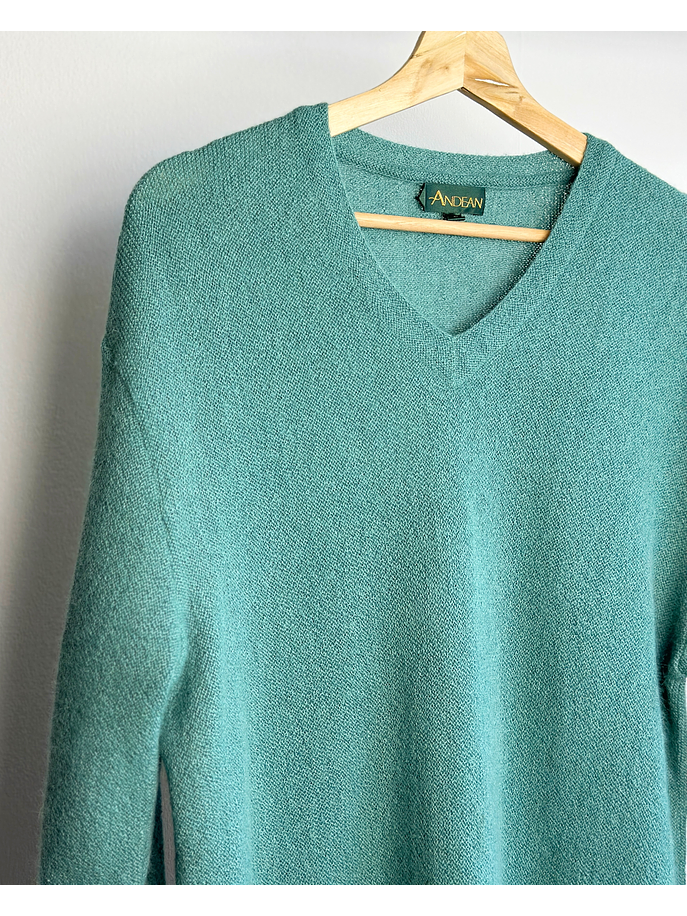 Chaleco de alpaca verde esmeralda  2