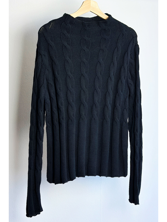 Chaleco trenzado azul 1