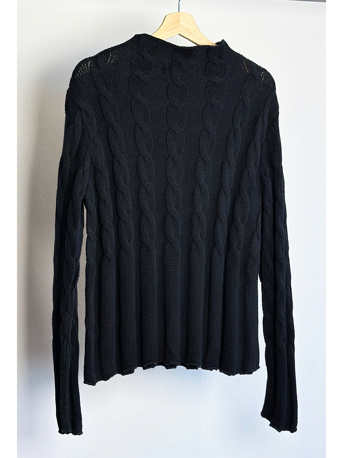 Chaleco trenzado azul 2