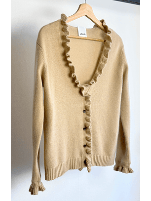 Cardigan beige con vuelos