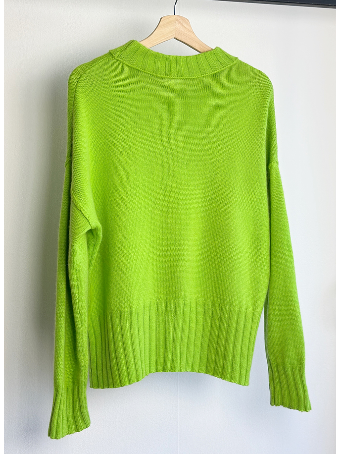 Chaleco de cachemira verde limón 3