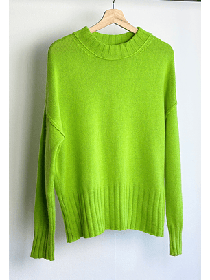 Chaleco de cachemira verde limón