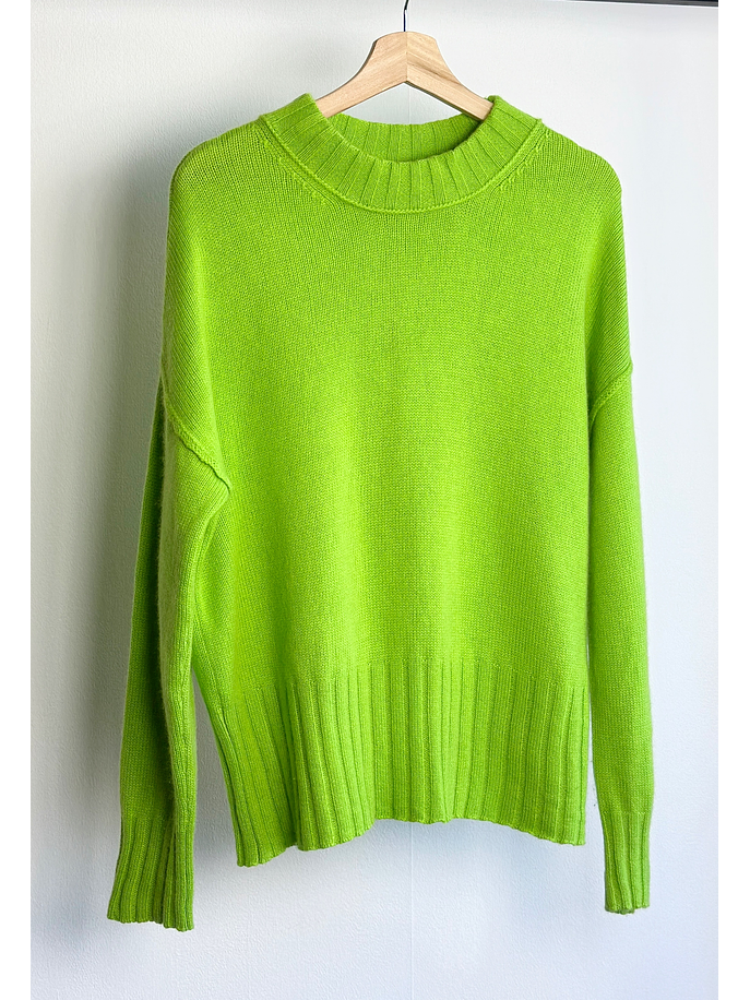 Chaleco de cachemira verde limón 1