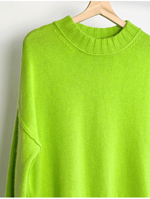 Chaleco de cachemira verde limón