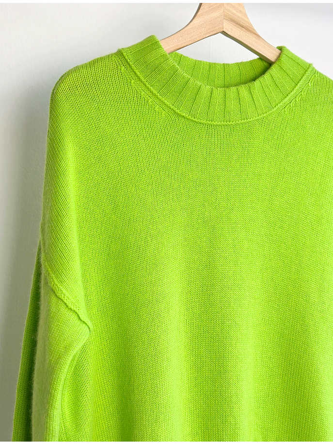 Chaleco de cachemira verde limón 2