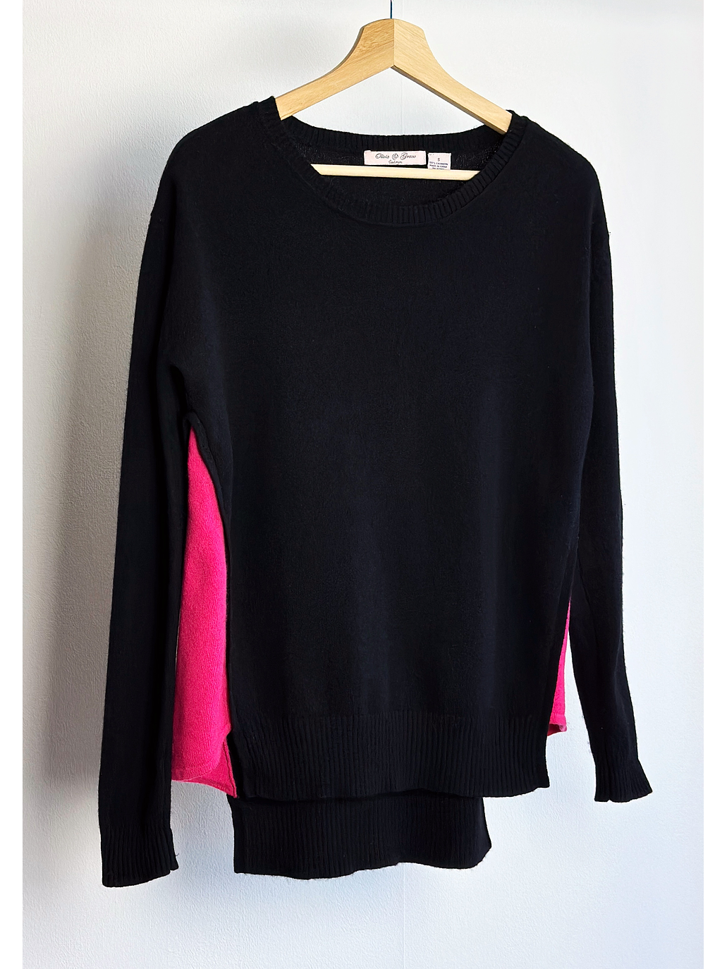 Chaleco cachemiranegro y fucsia  1