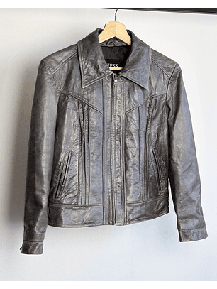 Chaqueta de cuero gris