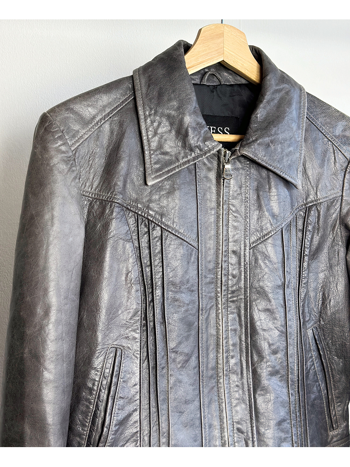 Chaqueta de cuero gris 3