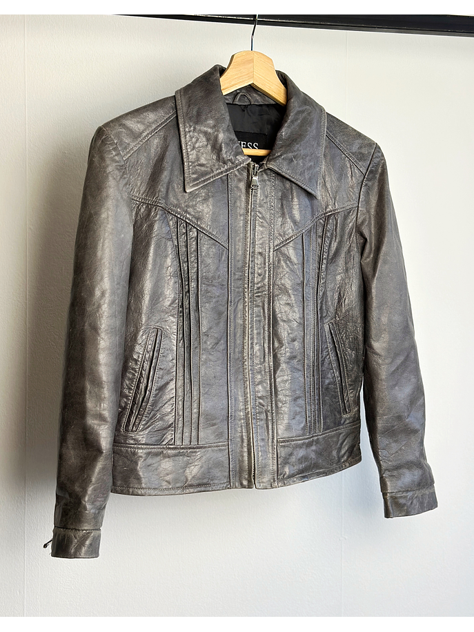 Chaqueta de cuero gris 5