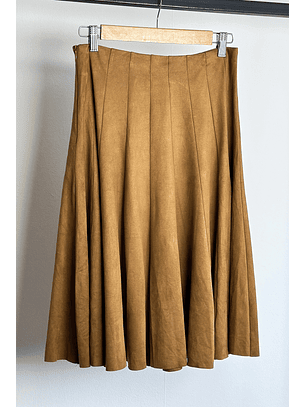 Falda café tipo gamuza