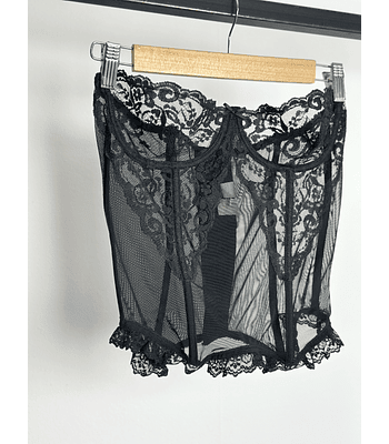 Corset encaje negro
