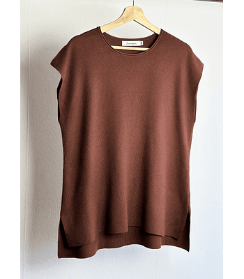 Polera de punto café 