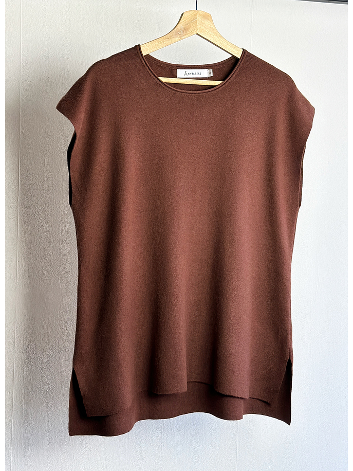 Polera de punto café  1