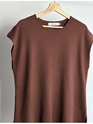 Polera de punto café 