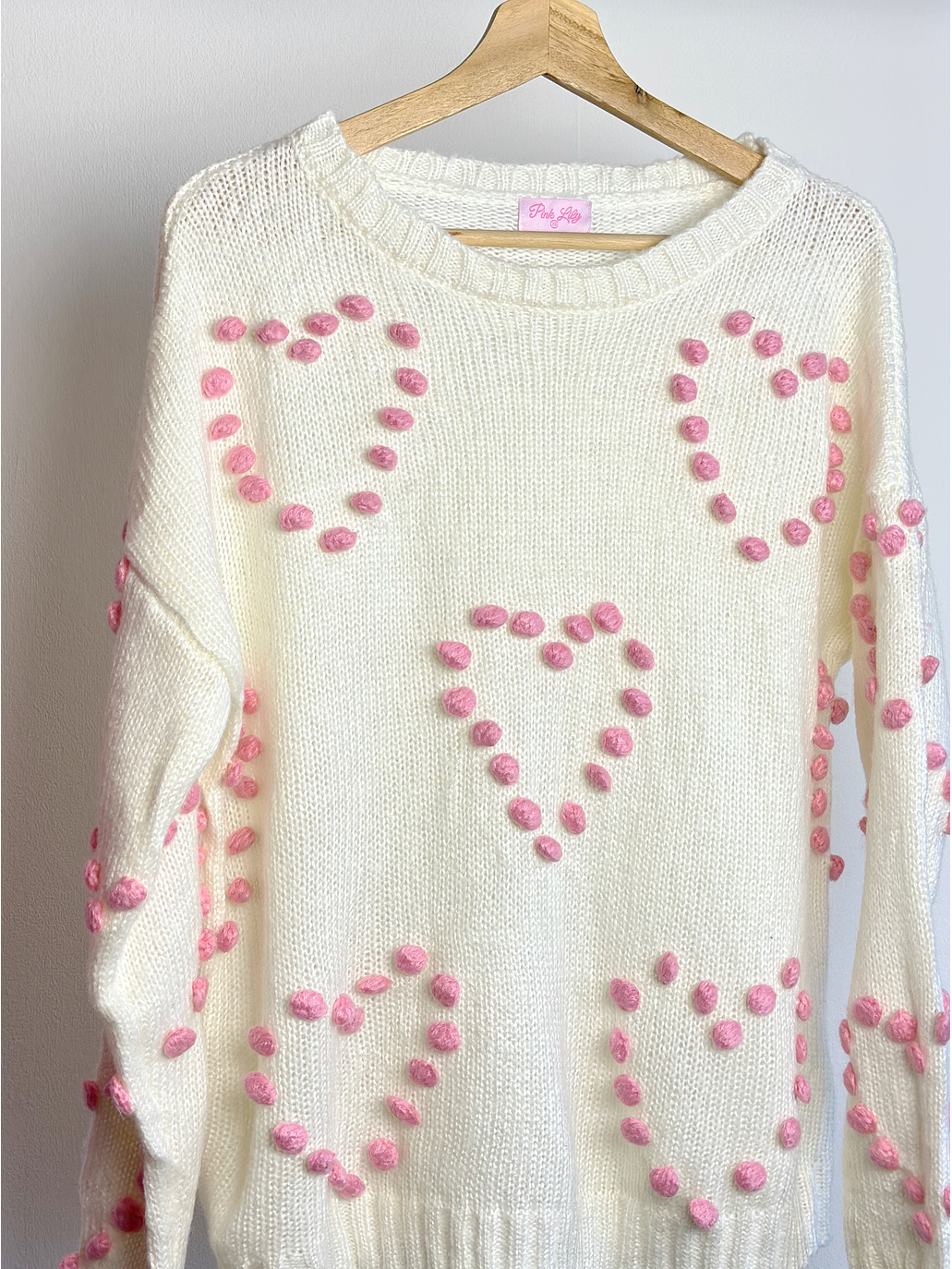 Chaleco crema corazones 2