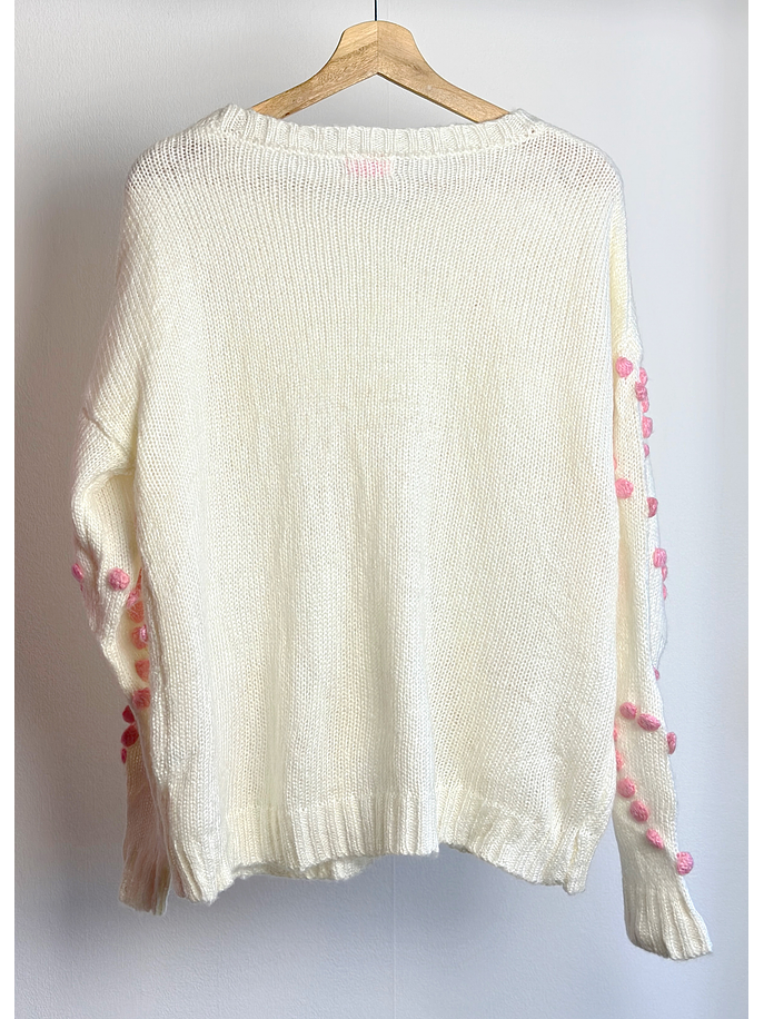 Chaleco crema corazones 3