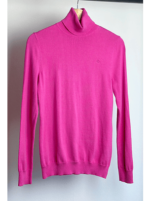 Chaleco fucsia cuello alto