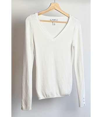 Chaleco blanco cuello V