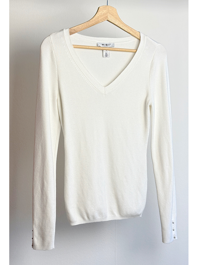 Chaleco blanco cuello V 1