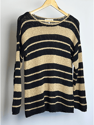 Chaleco beige rayado