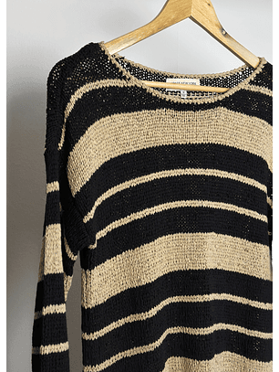 Chaleco beige rayado