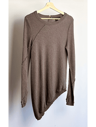 Chaleco café asimétrico 