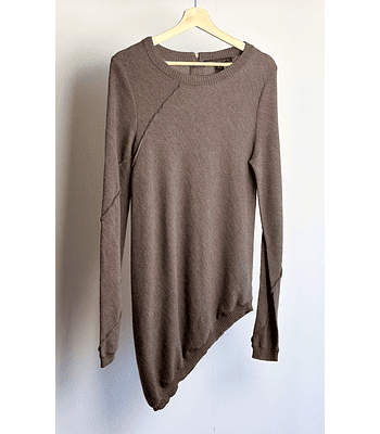 Chaleco café asimétrico 