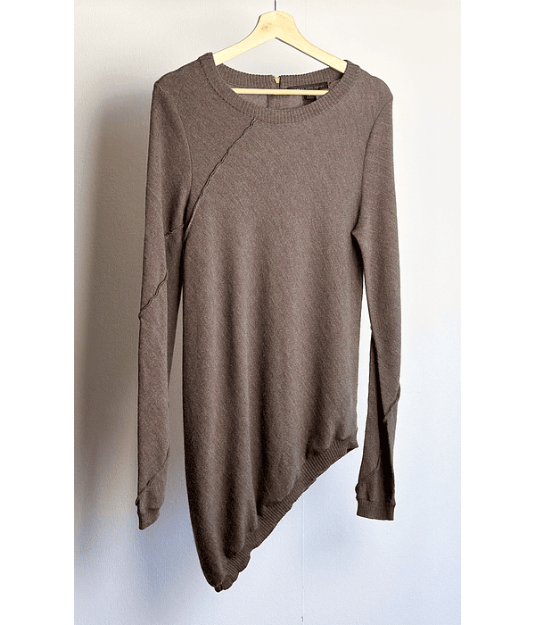 Chaleco café asimétrico 