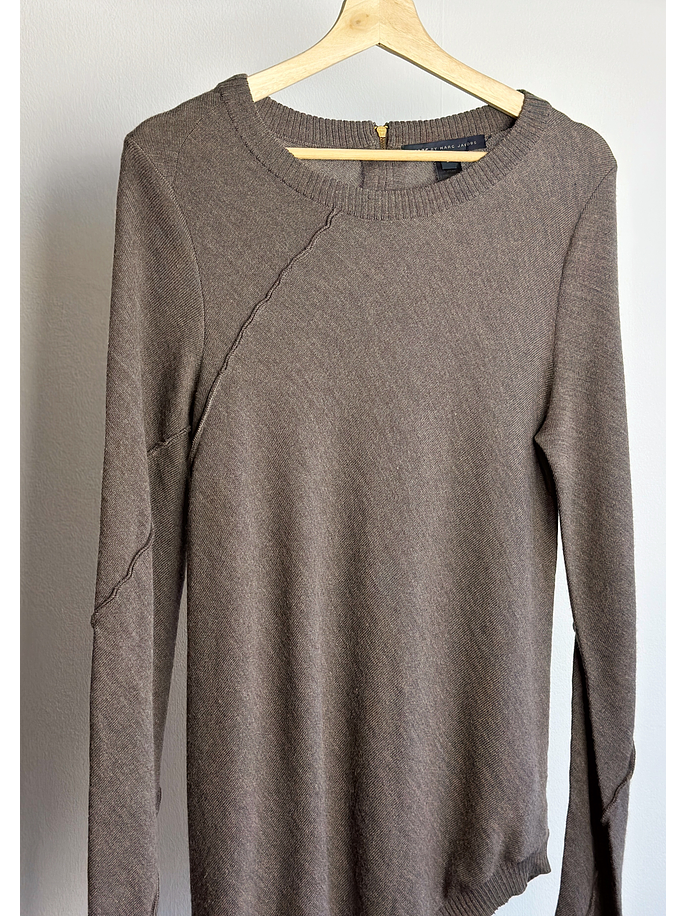 Chaleco café asimétrico  2