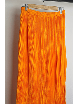 Falda plisada naranja