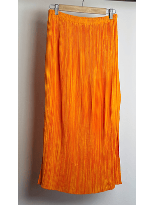 Falda plisada naranja
