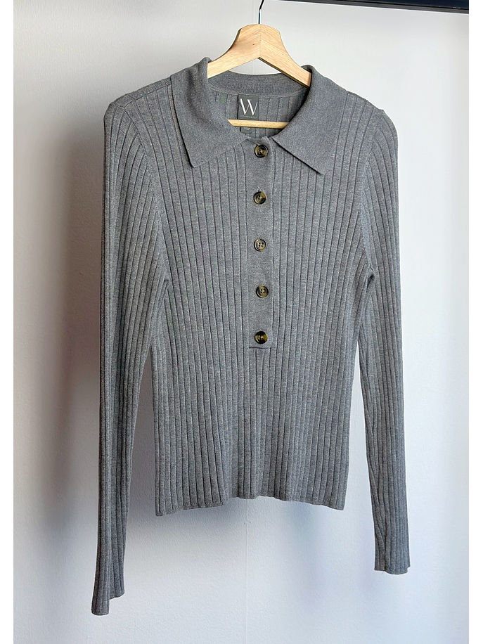 Polera gris acanalada 1