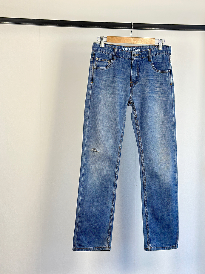 Jeans azul tiro medio 4