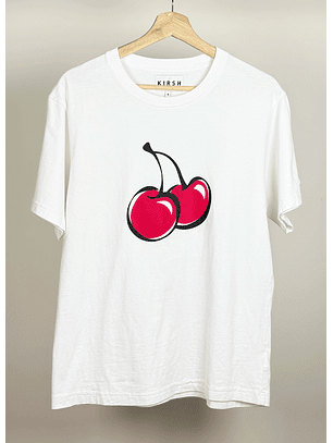 Polera blanca estampada 