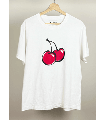 Polera blanca estampada 