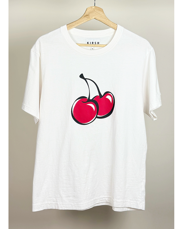 Polera blanca estampada 