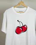 Polera blanca estampada 