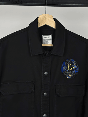 Chaqueta mezclilla estilo militar