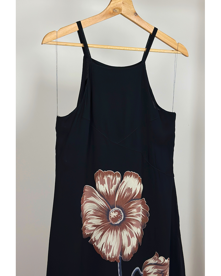 Vestido negro estampado 