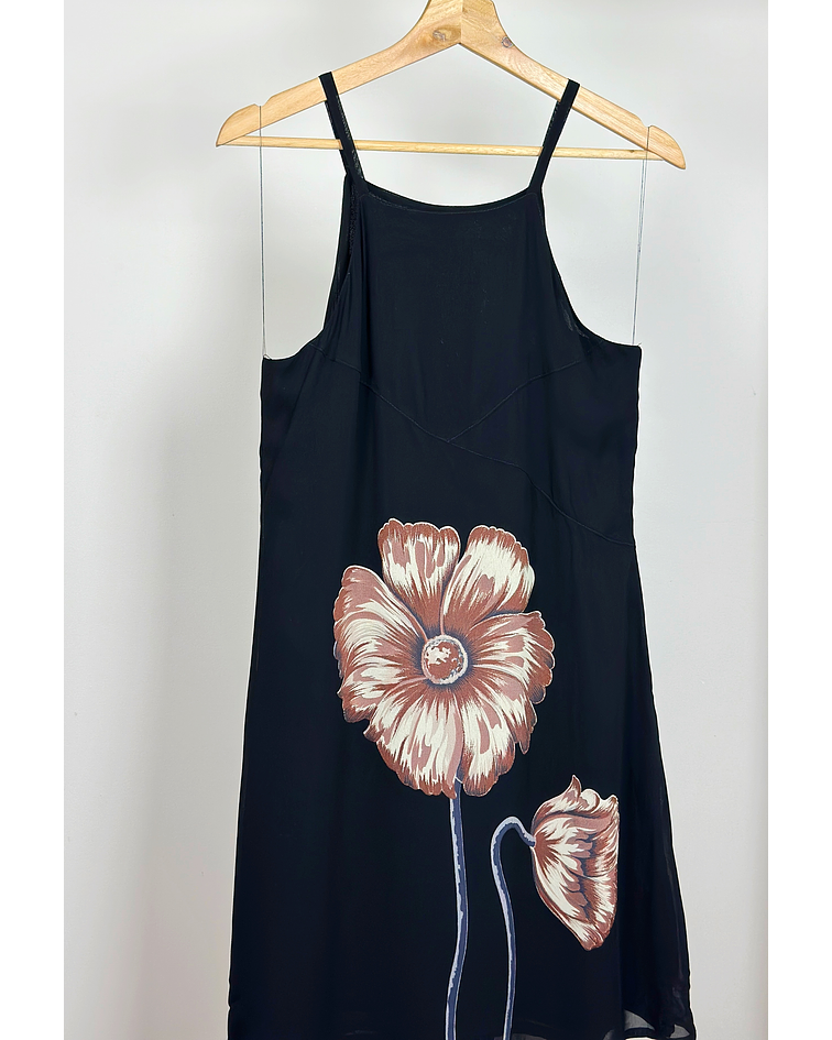 Vestido negro estampado 