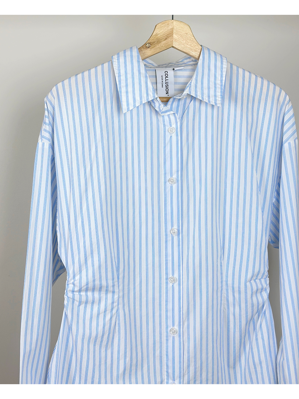 Camisa rayada drapeada 2