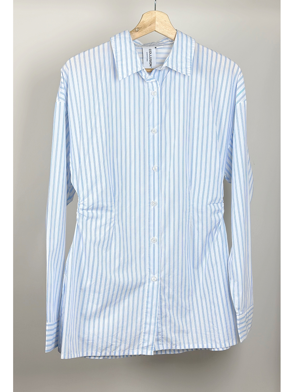 Camisa rayada drapeada 1