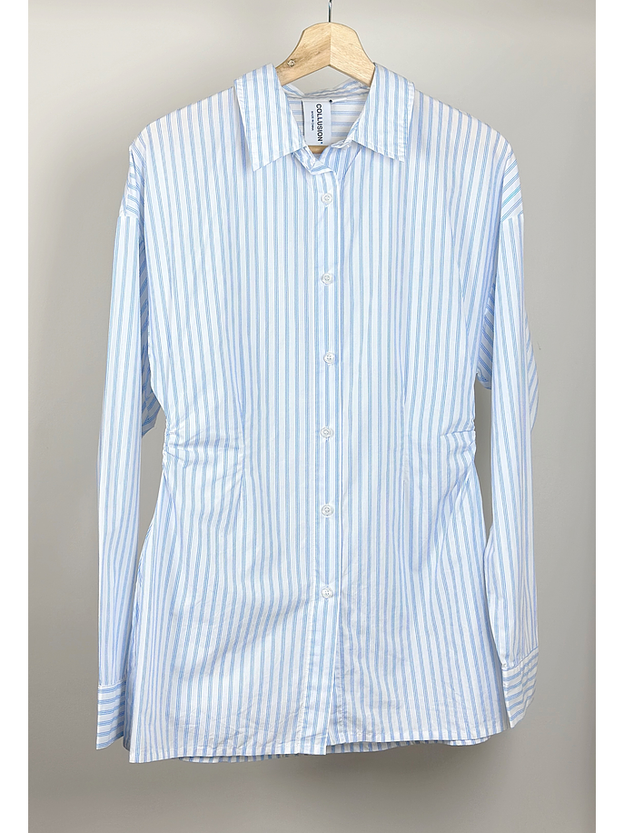 Camisa rayada drapeada 1