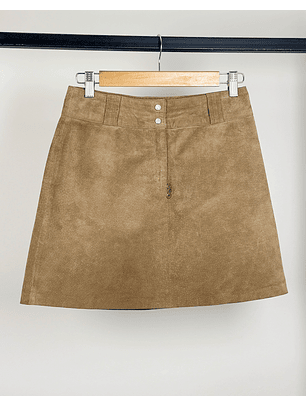 Falda de gamuza camel
