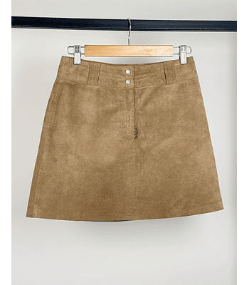 Falda de gamuza camel