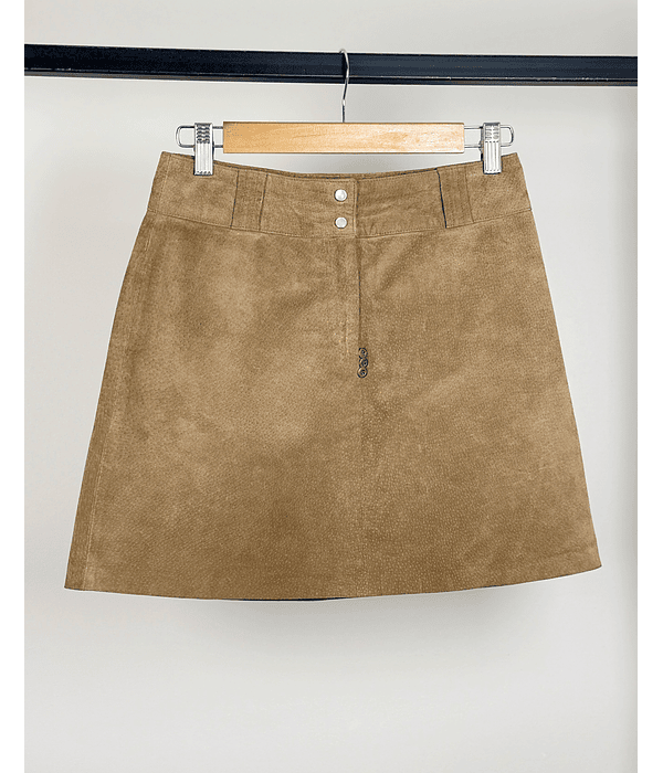 Falda de gamuza camel
