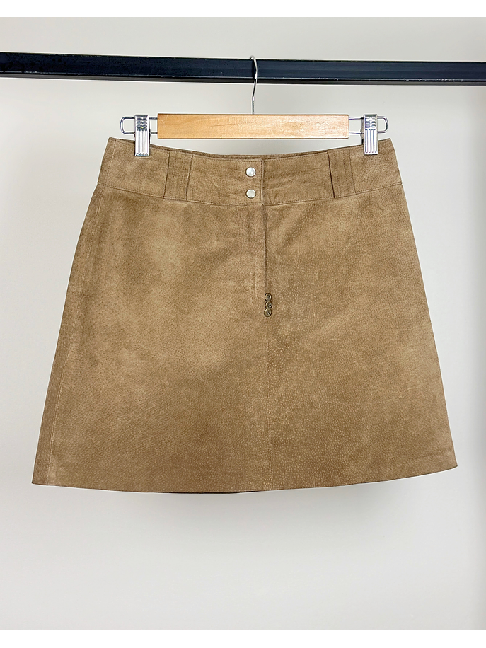Falda de gamuza camel 1