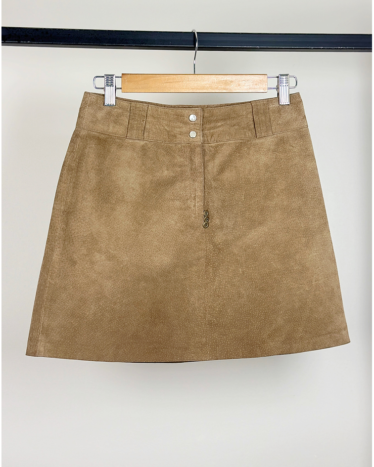 Falda de gamuza camel