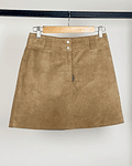 Falda de gamuza camel